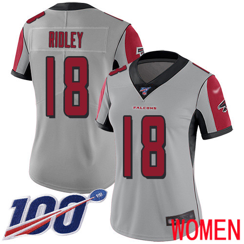 Atlanta Falcons Limited Silver Women Calvin Ridley Jersey NFL Football #18 100th Season Inverted Legend->youth nfl jersey->Youth Jersey